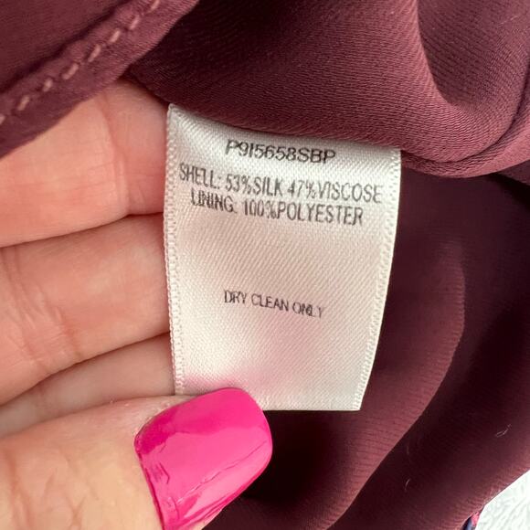 Parker Silk Viscose Button Front Mini Dress Blue Pink Lined Flowy Large Boho - Picture 8 of 14